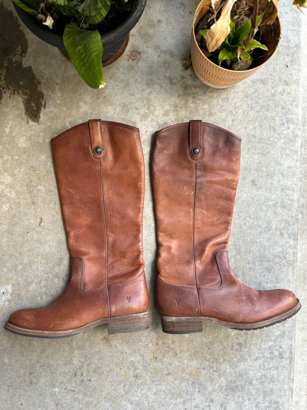 Frye Melissa Button Lug Leather Tall Knee Boots 8 - Picture 2 of 9